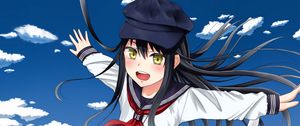 Preview wallpaper girl, smile, cap, sailor suit, anime