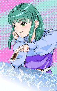 Preview wallpaper girl, smile, card, anime, art