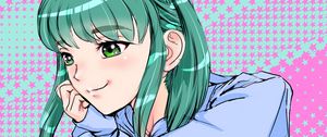 Preview wallpaper girl, smile, card, anime, art