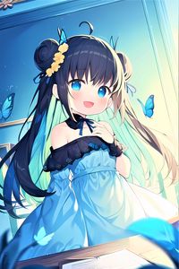 Preview wallpaper girl, smile, choker, dress, anime