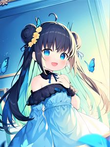 Preview wallpaper girl, smile, choker, dress, anime