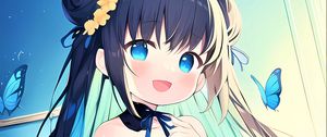 Preview wallpaper girl, smile, choker, dress, anime