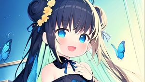 Preview wallpaper girl, smile, choker, dress, anime