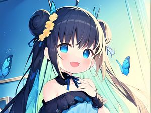 Preview wallpaper girl, smile, choker, dress, anime