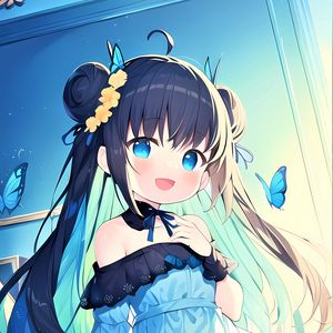 Preview wallpaper girl, smile, choker, dress, anime