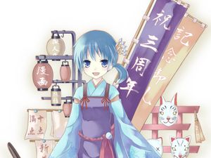 Preview wallpaper girl, smile, creativity, anime