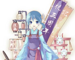 Preview wallpaper girl, smile, creativity, anime