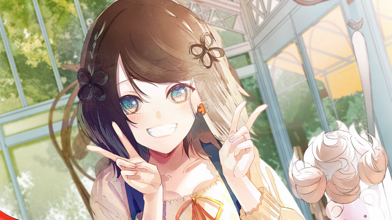 Wallpaper girl, smile, dessert, anime, art