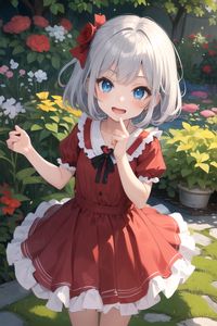 Preview wallpaper girl, smile, dress, gesture, anime