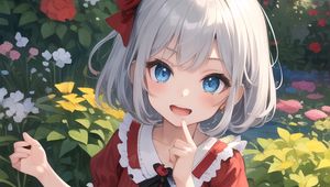 Preview wallpaper girl, smile, dress, gesture, anime