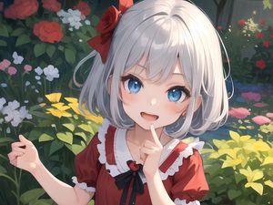 Preview wallpaper girl, smile, dress, gesture, anime