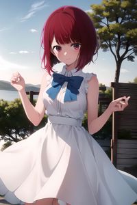 Preview wallpaper girl, smile, dress, tree, summer, anime