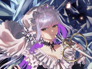 Preview wallpaper girl, smile, dress, staff, anime, art