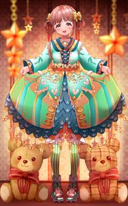 Preview wallpaper girl, smile, dress, toys, anime, art, cartoon