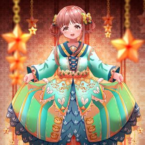 Preview wallpaper girl, smile, dress, toys, anime, art, cartoon