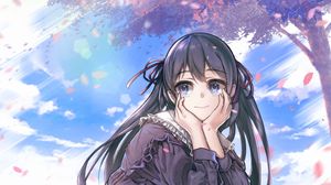 Preview wallpaper girl, smile, dress, pose, anime, art