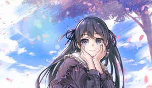 Preview wallpaper girl, smile, dress, pose, anime, art