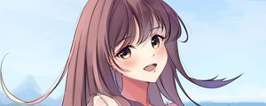 Preview wallpaper girl, smile, dress, sea, anime