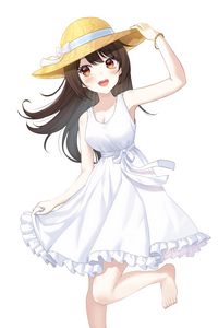 Preview wallpaper girl, smile, dress, hat, anime