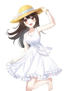 Preview wallpaper girl, smile, dress, hat, anime