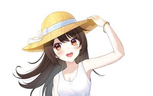 Preview wallpaper girl, smile, dress, hat, anime