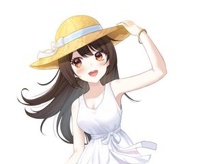 Preview wallpaper girl, smile, dress, hat, anime