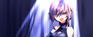 Preview wallpaper girl, smile, dress, anime, blue