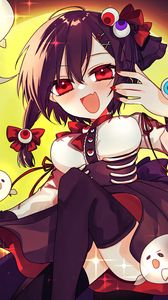 Preview wallpaper girl, smile, dress, bows, anime