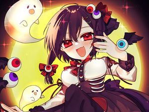 Preview wallpaper girl, smile, dress, bows, anime