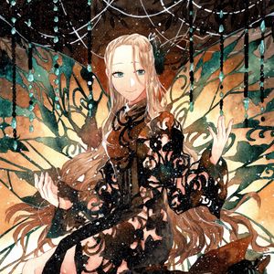 Preview wallpaper girl, smile, dress, watercolor, anime