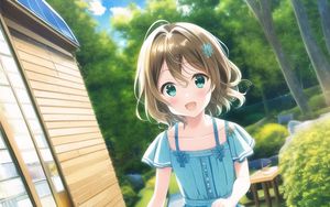 Preview wallpaper girl, smile, dress, movement, anime