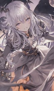 Preview wallpaper girl, smile, dress, ribbon, anime
