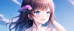 Preview wallpaper girl, smile, dress, sea, summer, anime