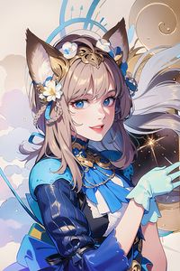 Preview wallpaper girl, smile, ears, dress, anime, art