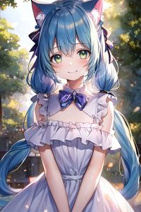 Preview wallpaper girl, smile, ears, dress, art, anime