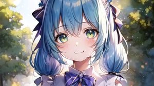 Preview wallpaper girl, smile, ears, dress, art, anime