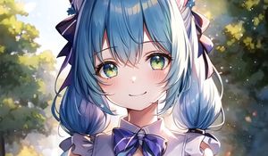 Preview wallpaper girl, smile, ears, dress, art, anime