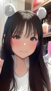 Preview wallpaper girl, smile, ears, anime
