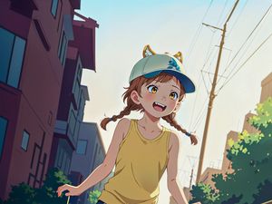 Preview wallpaper girl, smile, ears, anime, ball