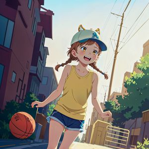 Preview wallpaper girl, smile, ears, anime, ball