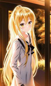 Preview wallpaper girl, smile, eyes, hair, sunlight, anime