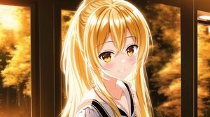 Preview wallpaper girl, smile, eyes, hair, sunlight, anime
