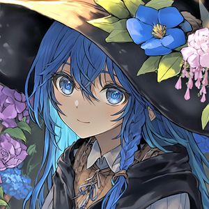 Preview wallpaper girl, smile, eyes, hair, hat, blue, anime