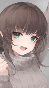 Preview wallpaper girl, smile, face, cute, anime