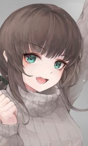 Preview wallpaper girl, smile, face, cute, anime
