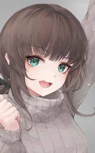 Preview wallpaper girl, smile, face, cute, anime