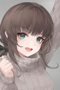 Preview wallpaper girl, smile, face, cute, anime