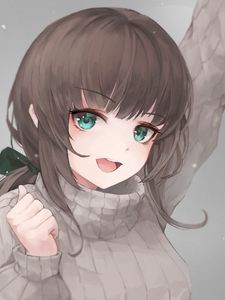 Preview wallpaper girl, smile, face, cute, anime