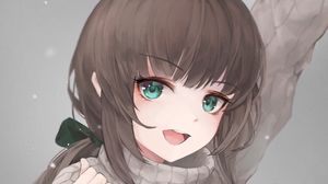 Preview wallpaper girl, smile, face, cute, anime