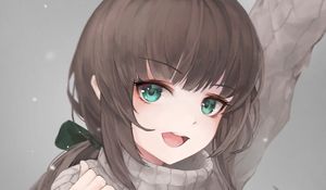 Preview wallpaper girl, smile, face, cute, anime